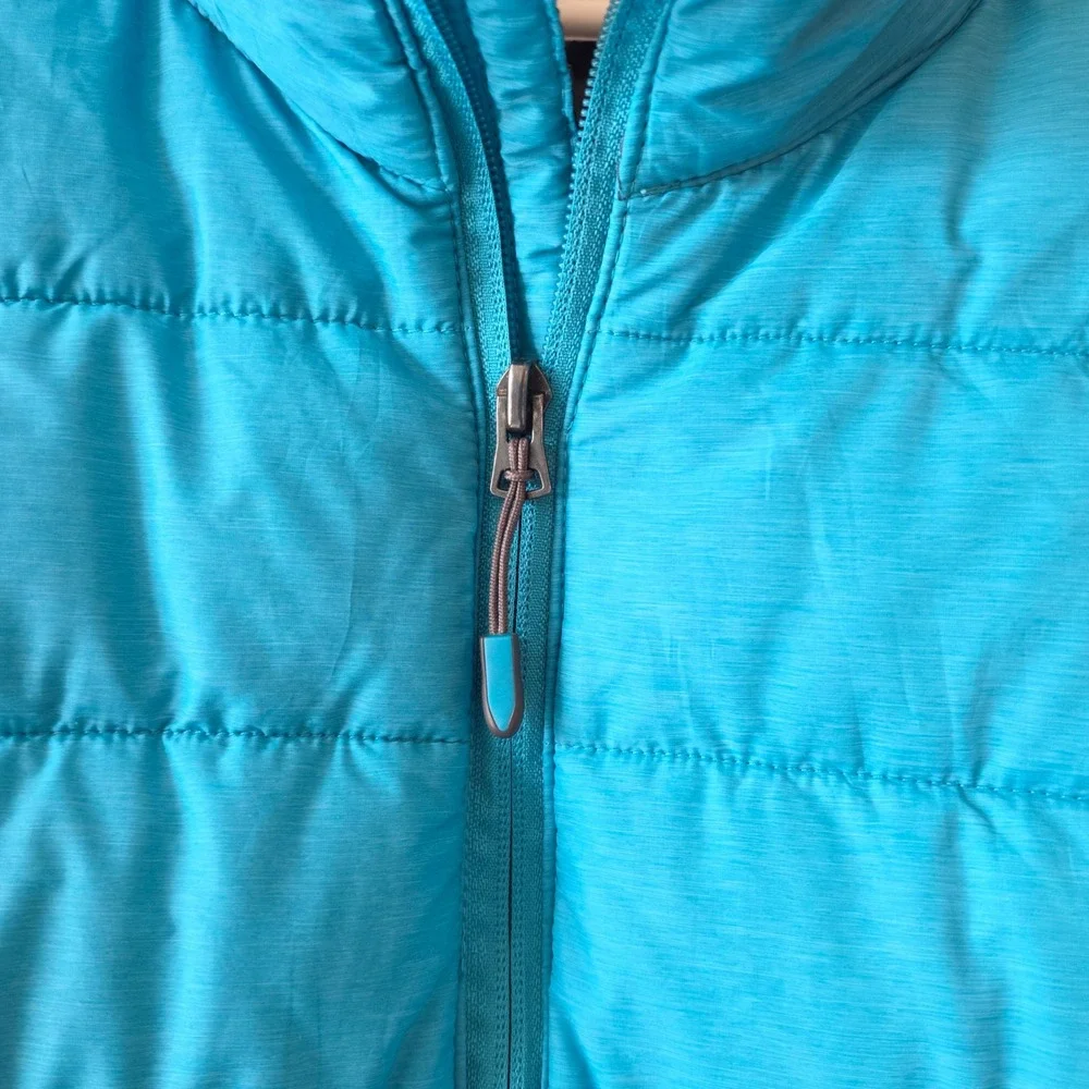 Tangerine Women Teal Blue Puffer Vest Quilted Full Zip Mock Neck XL